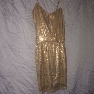 Sparkly Rose Gold Mini Dress